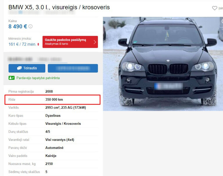 BMW X5 Ką atskleidė VIN patikra?