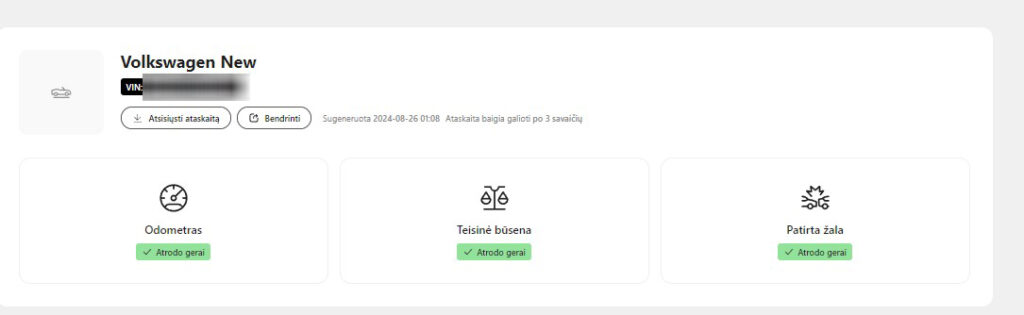 VW BEETLE informacija